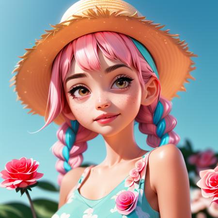 00602-2135248207-_lora_caomao_0.8_1girl, hat, solo, braid, twin braids, flower, straw hat, looking at viewer, freckles, multicolored hair, pink h.png